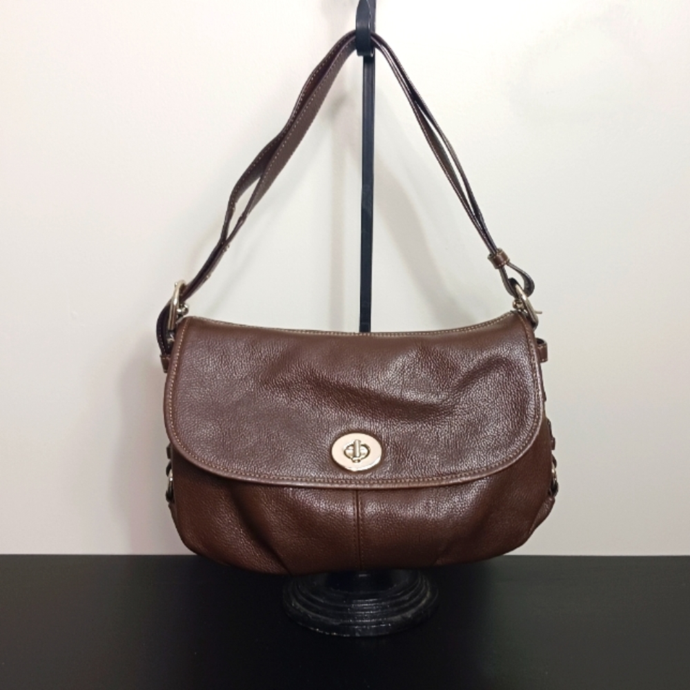 Coach Brown pebbled Leather chelsea crossbody Bag
